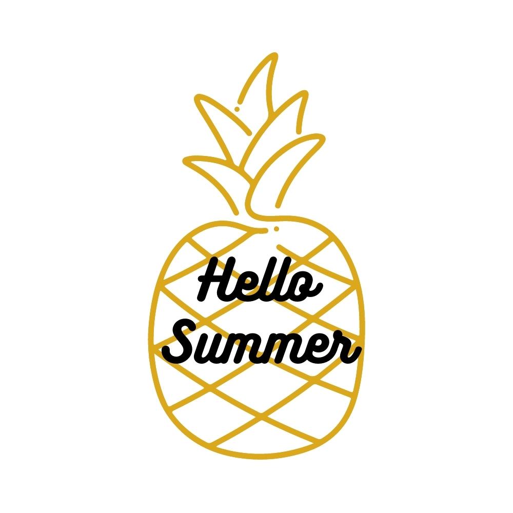 Hello Summer Pineapple SVG