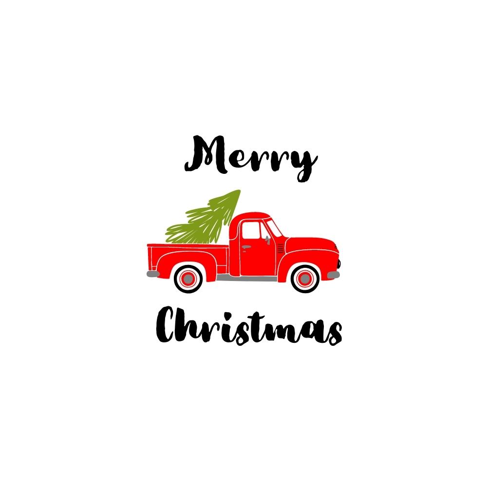 Merry Christmas with Truck SVG