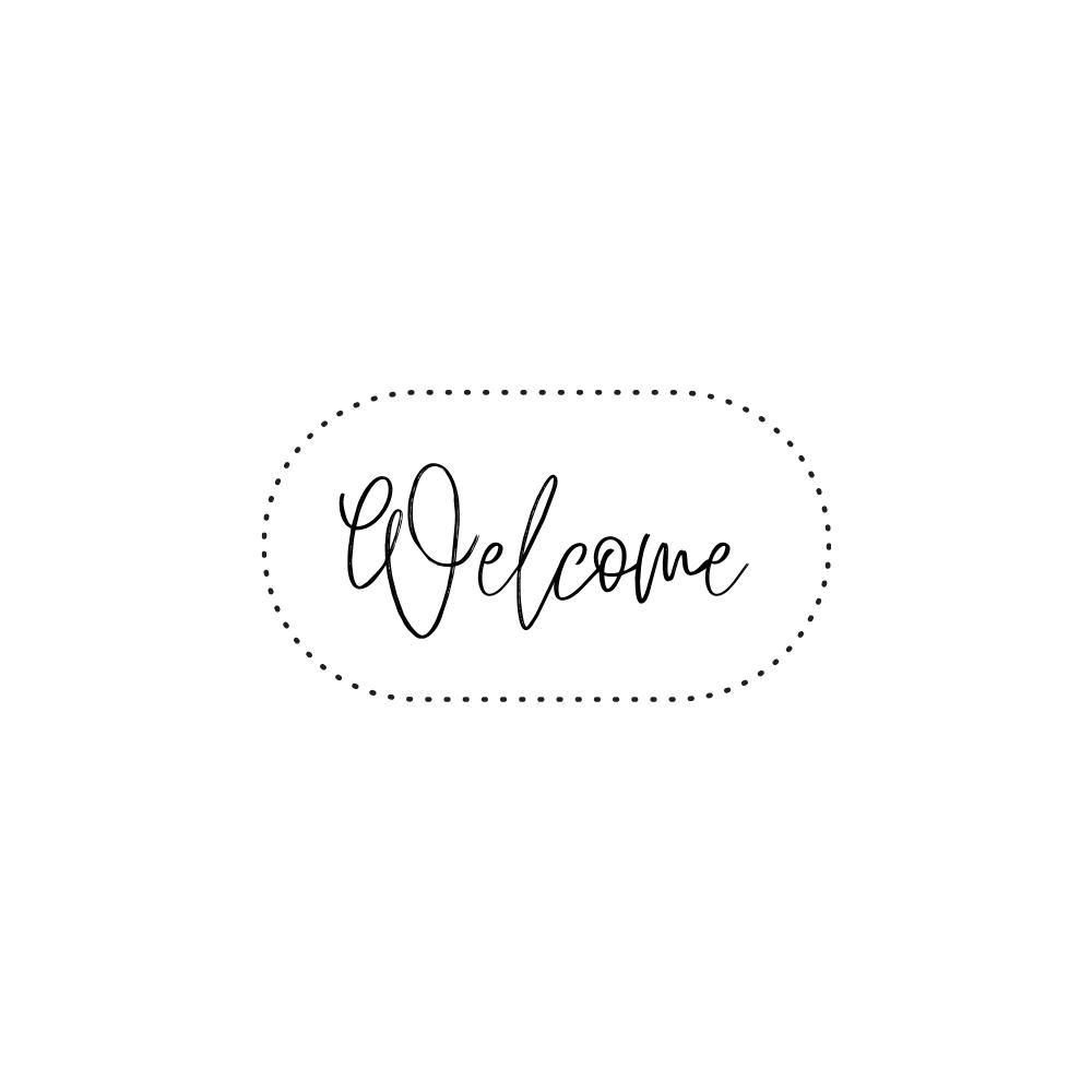 Welcome with Dotted Oval Frame SVG