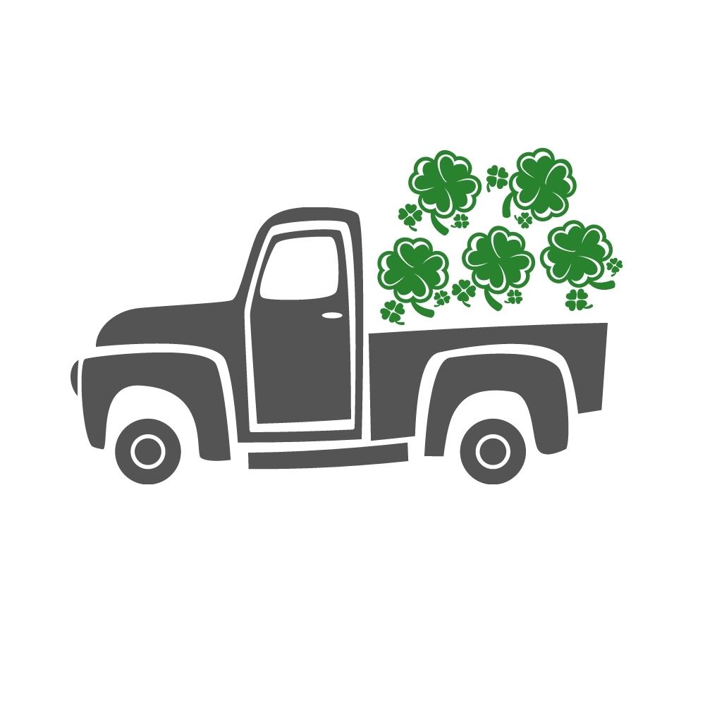 Truck with Clovers SVG